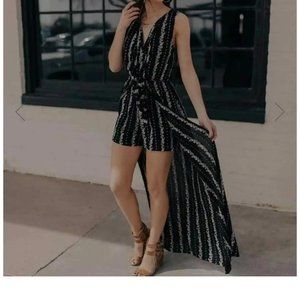 Daytrip romper with half skirt